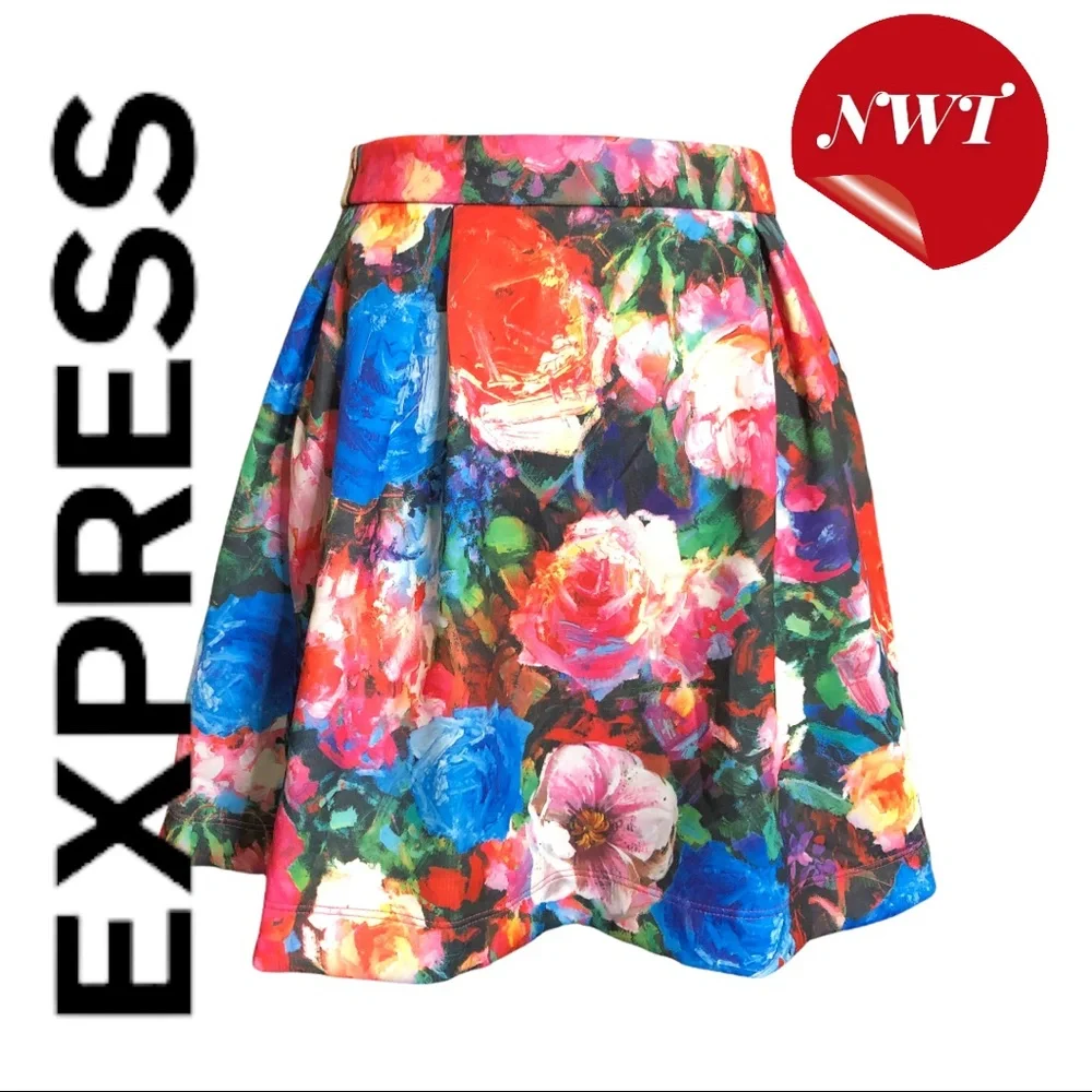 NWT Express Floral Skirt Size Small - Picture 1 of 4